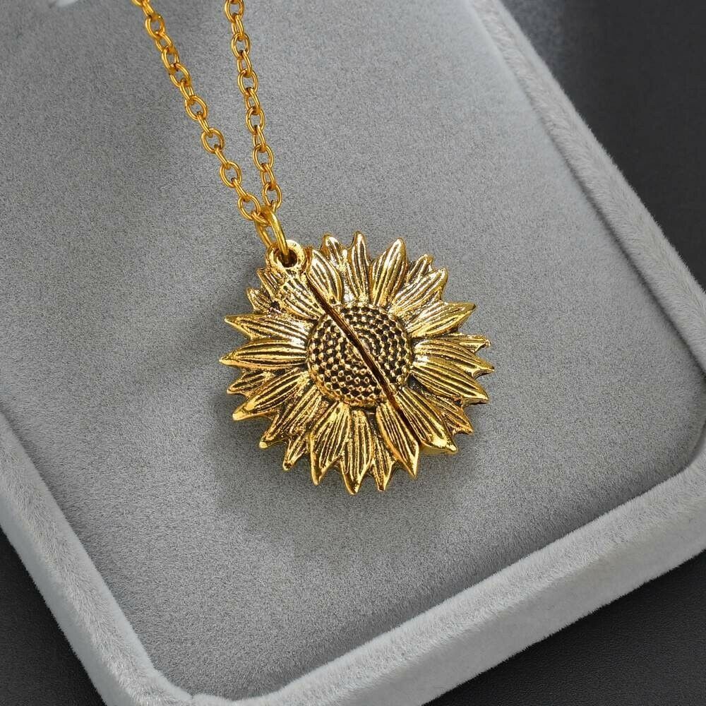 Sunflower Locket Necklace Stainless Steel, 18K Gold Plating, Personalized  Gift You Are My Sunshine Necklace for Girls Elegant Jewelry - Etsy UK
